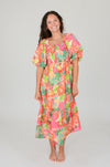 Colorful Flower Midi Dress