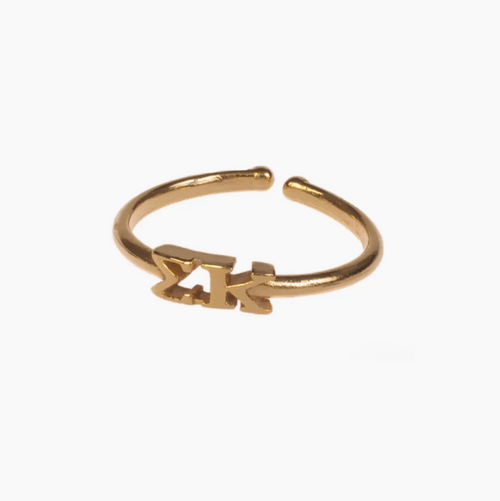 Greek Letter Adjustable Ring