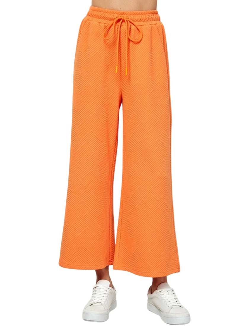 Textured Half Zip Top, Orange