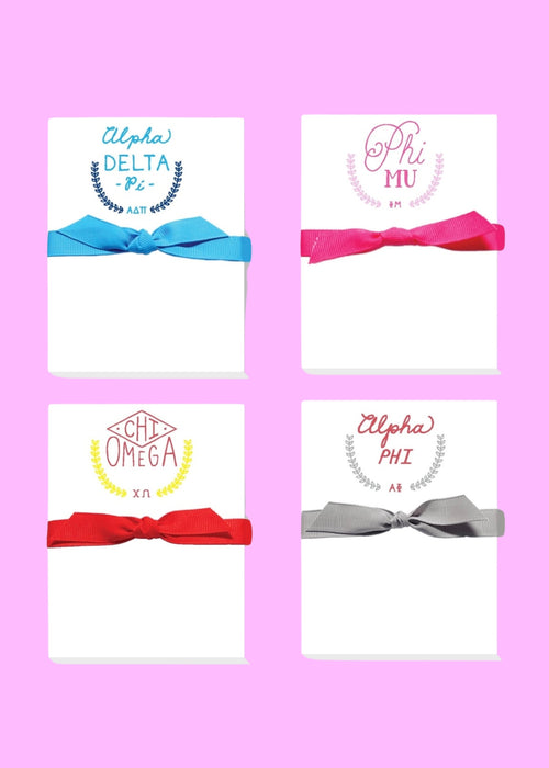 Sorority Greek Hand Lettered Mini Notepads