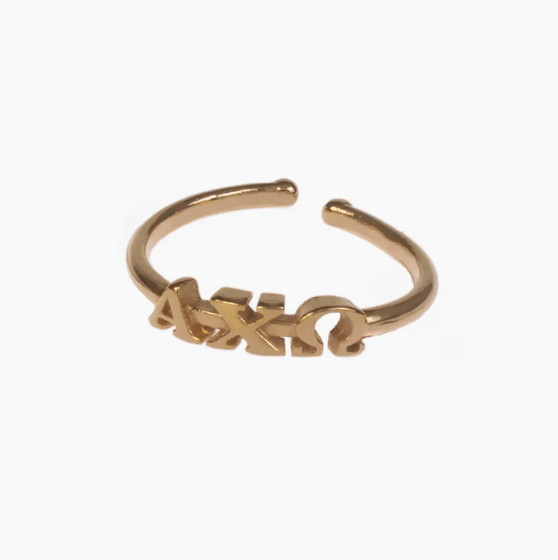 Greek Letter Adjustable Ring