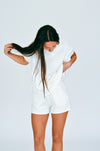 Textured Short Sleeve Top, White