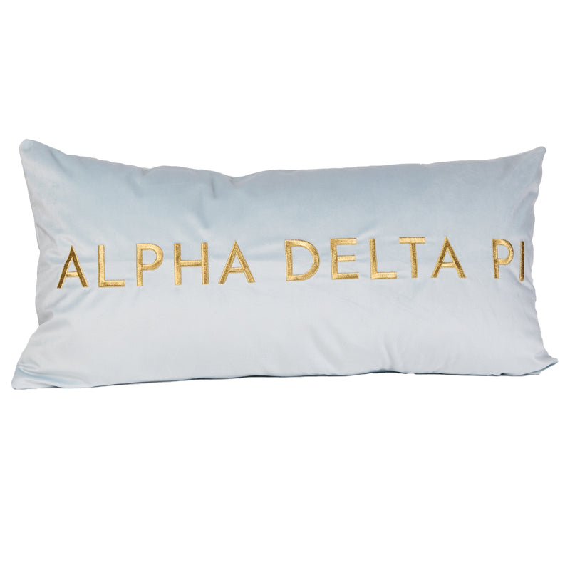 Velvet Embroidered Lumbar Pillow