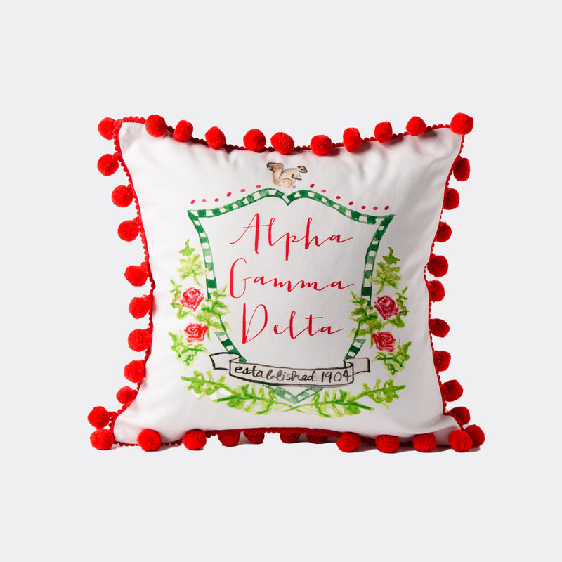 Greek Pom Pom Pillow