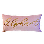 Velvet Embroidered Lumbar Pillow