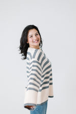 Gray and White Stripe Sweater