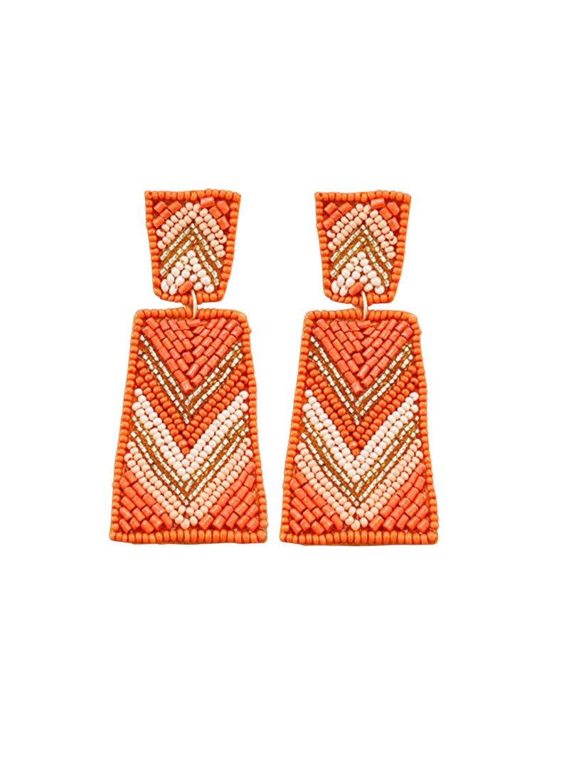 Orange and Tan Earrings