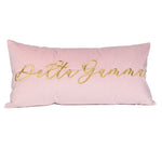 Velvet Embroidered Lumbar Pillow