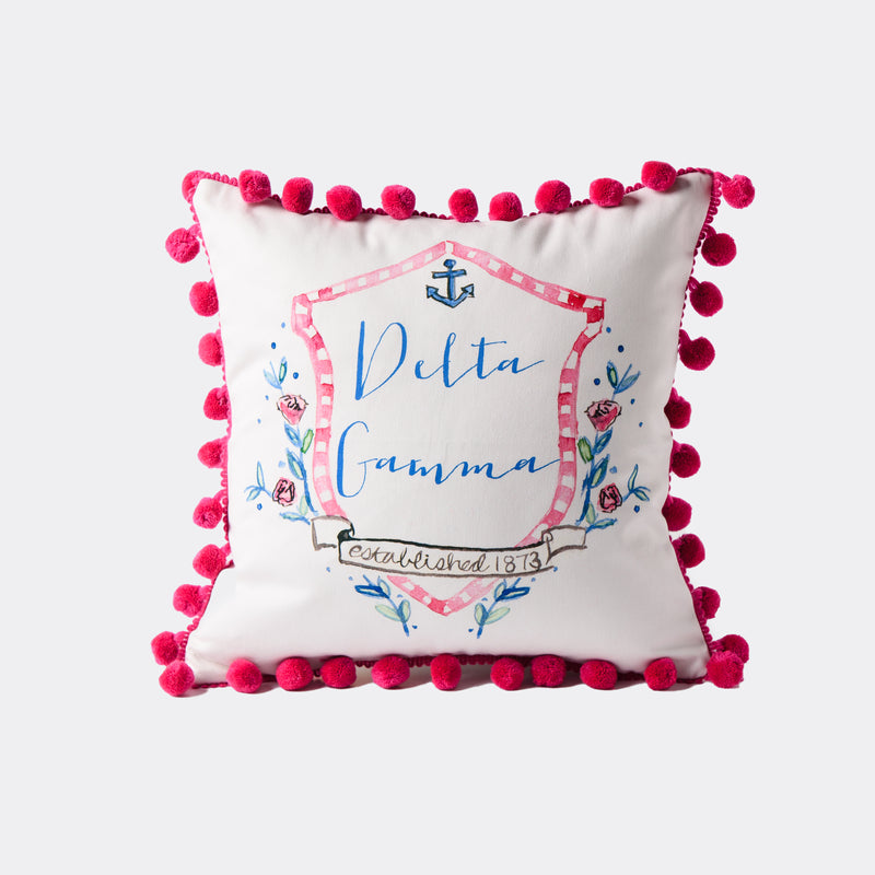 Greek Pom Pom Pillow