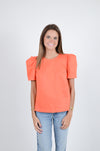 Orange THML Puff Sleeve Top