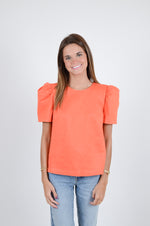 Orange THML Puff Sleeve Top