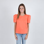 Orange THML Puff Sleeve Top