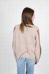 Color Block Sleeve Sweater, Cream