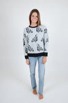 Eva Zebra Sweater, Gray