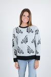 Eva Zebra Sweater, Gray