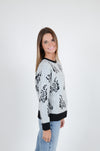 Eva Zebra Sweater, Gray