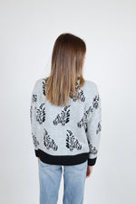 Eva Zebra Sweater, Gray