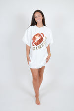 Gameday with Football Sequins Dress in White