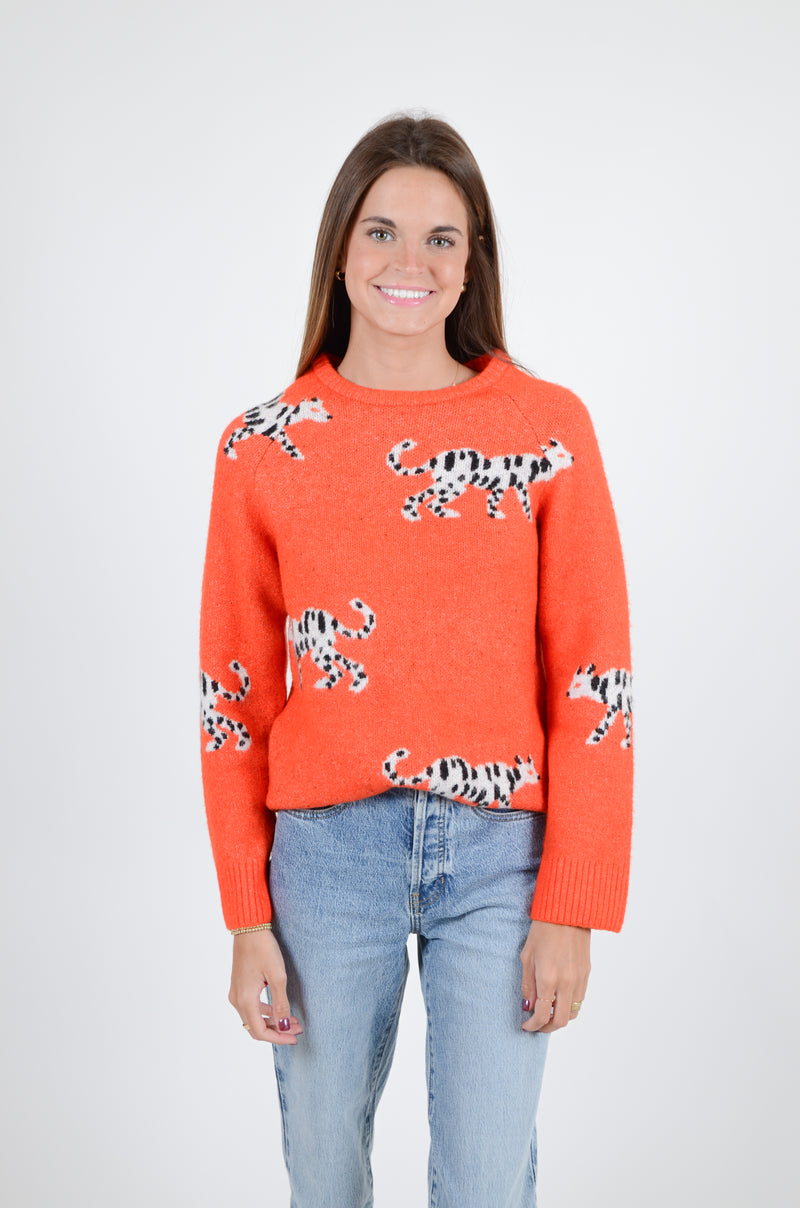 Orange Panther Sweater