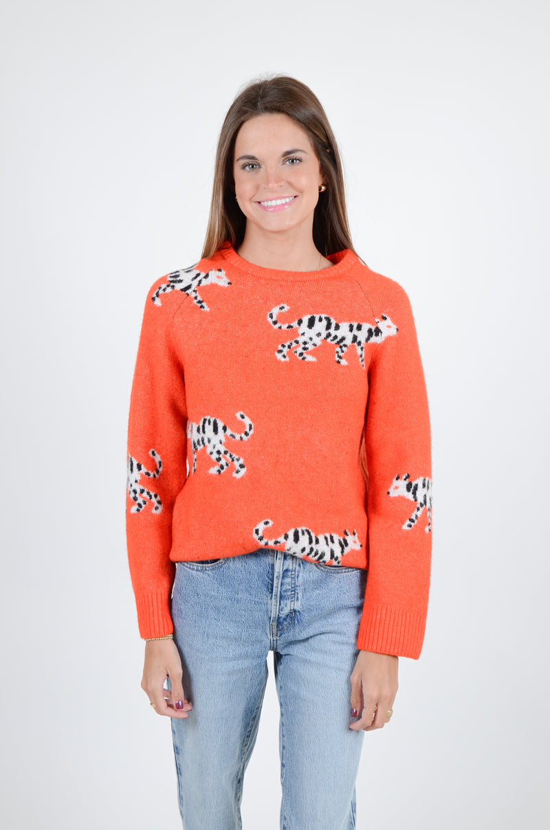 Orange Panther Sweater