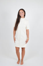 White Mock-Neck Dress