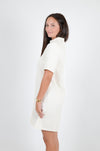 White Mock-Neck Dress