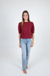 Basket Weave Sweater, Maroon