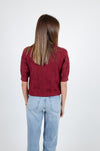 Basket Weave Sweater, Maroon