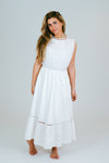 Trim Detailed Poplin Dress in White