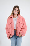 Pink Sherpa Shacket