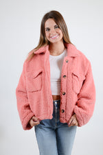 Pink Sherpa Shacket