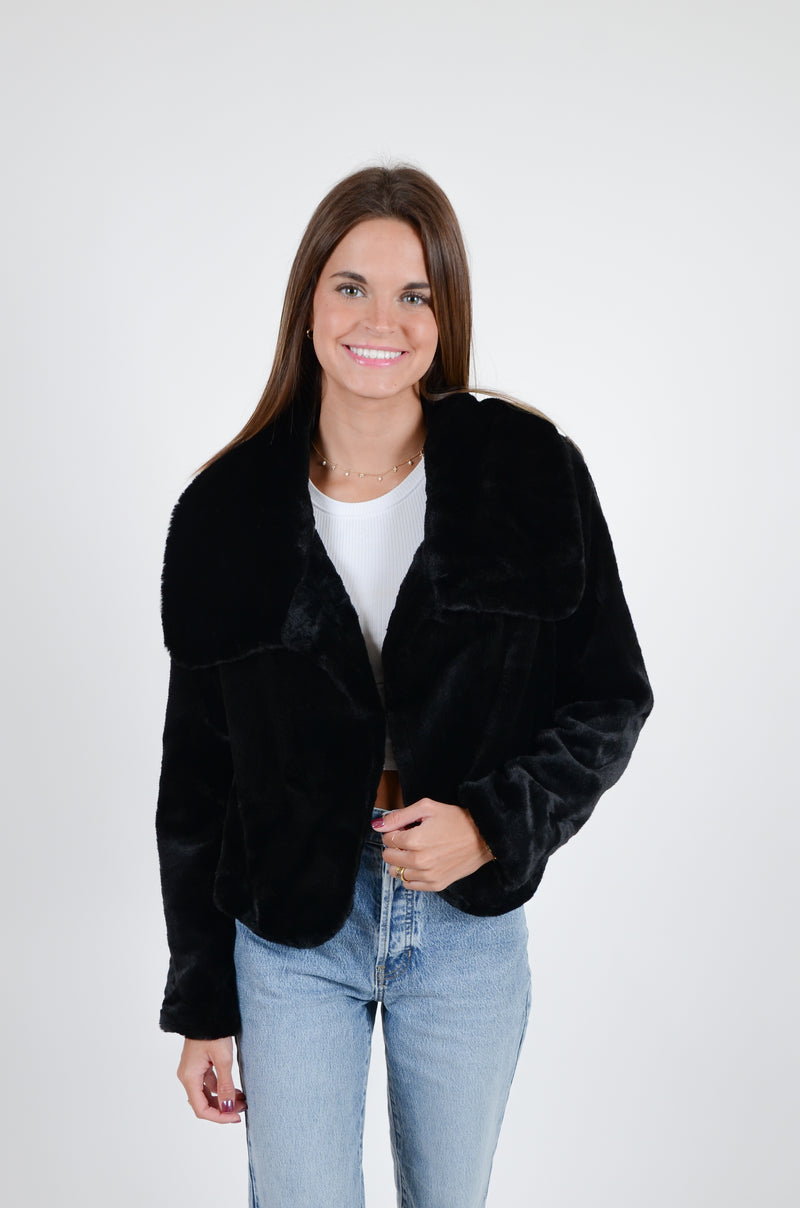 Black Faux Fur Jacket