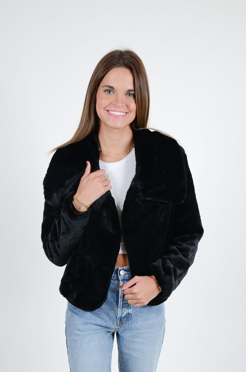 Black Faux Fur Jacket