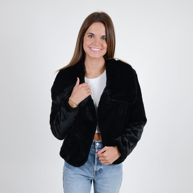 Black Faux Fur Jacket