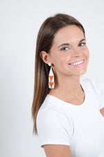 Beaded Triangle Drop Earrings, White