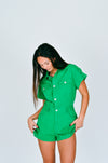 Button Up Romper, Green