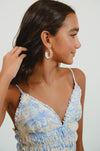 White and Gold Spiral Earrings