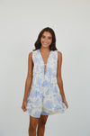 Blue and White Romper