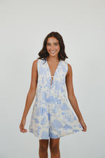 Blue and White Romper