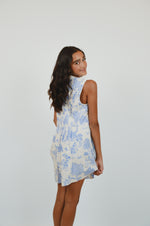 Blue and White Romper