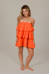 Strapless Tiered Bubble Waffle Dress