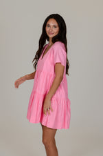 Blushing Pink V-Neck Dress
