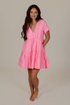 Blushing Pink V-Neck Dress
