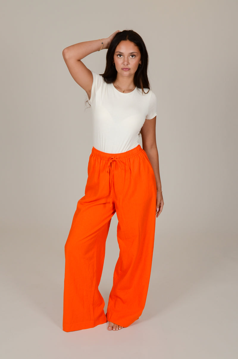 Orange Casual Pants