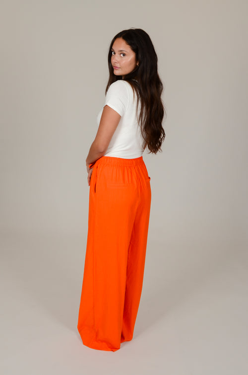 Orange Casual Pants