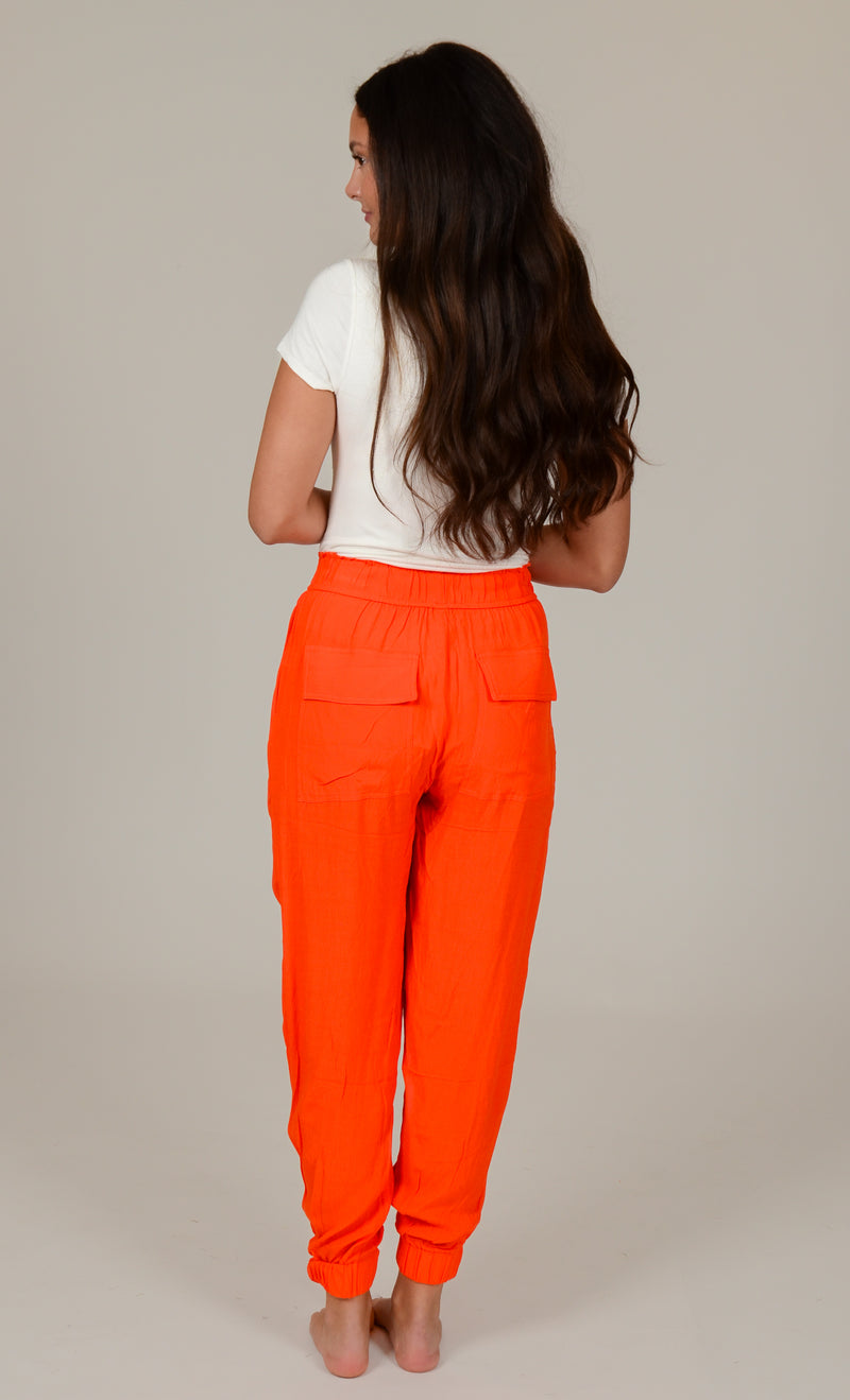 Orange Ankle Pants