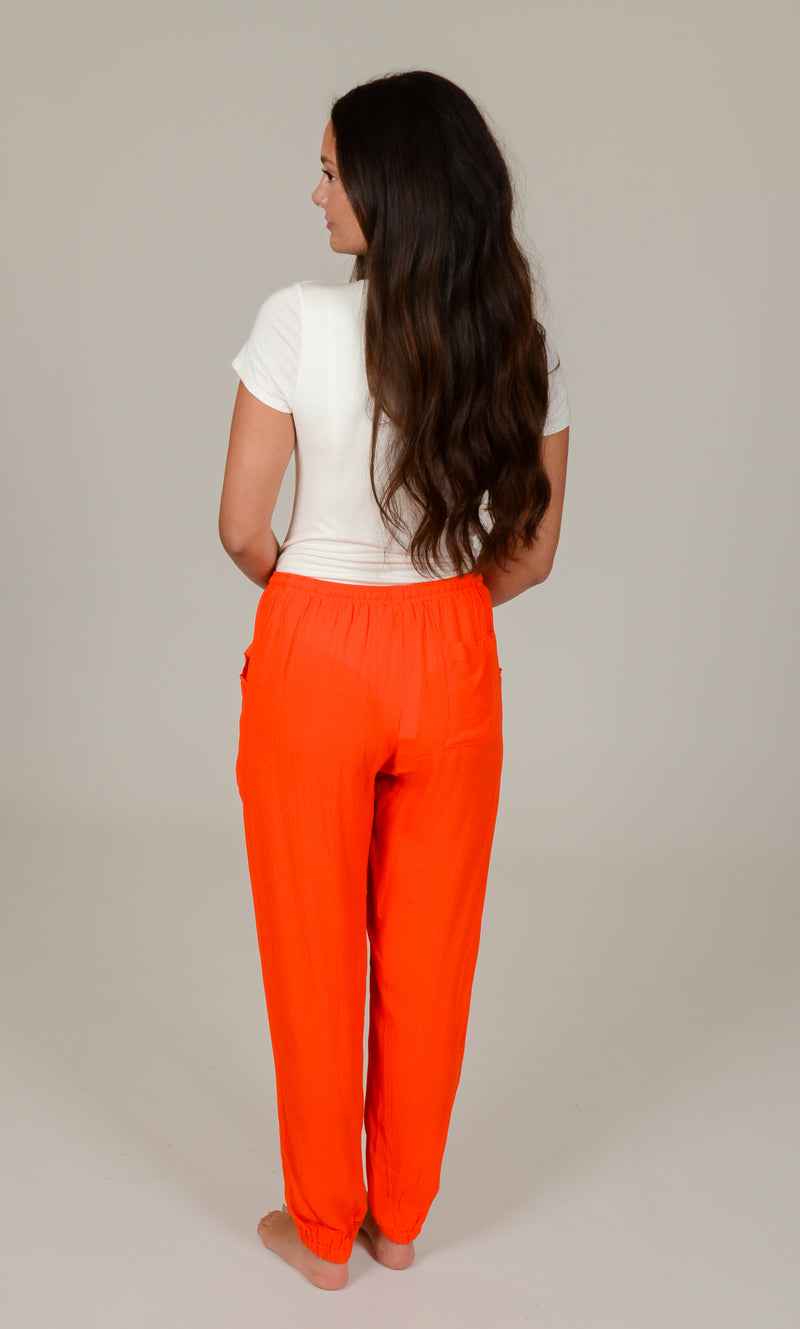 Orange Ankle Pants