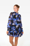 Blue and Black Mini Dress