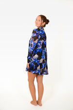 Blue and Black Mini Dress