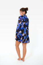 Blue and Black Mini Dress